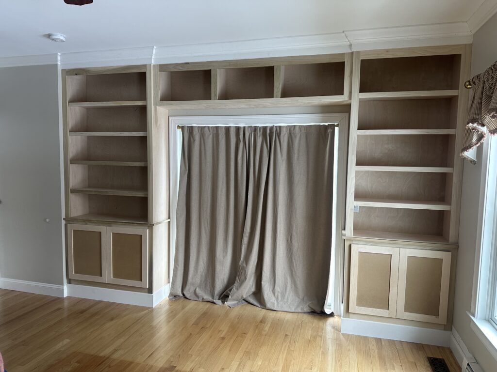 Custom Built-In Project Around Sliding Door in Avon