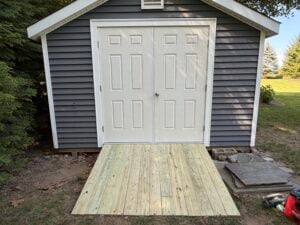 Shed Door Widening and Ramp Installation in West Simsbury — Carpentry