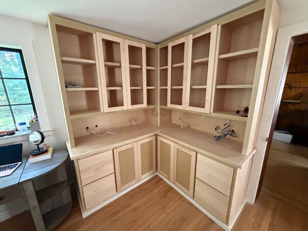 Custom Built-In Office Cabinetry in Simsbury — bookshelf space